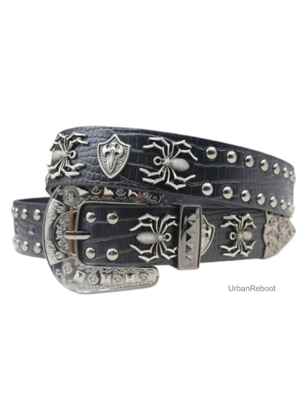 Western Punk Studded Belt with Metal Buckle